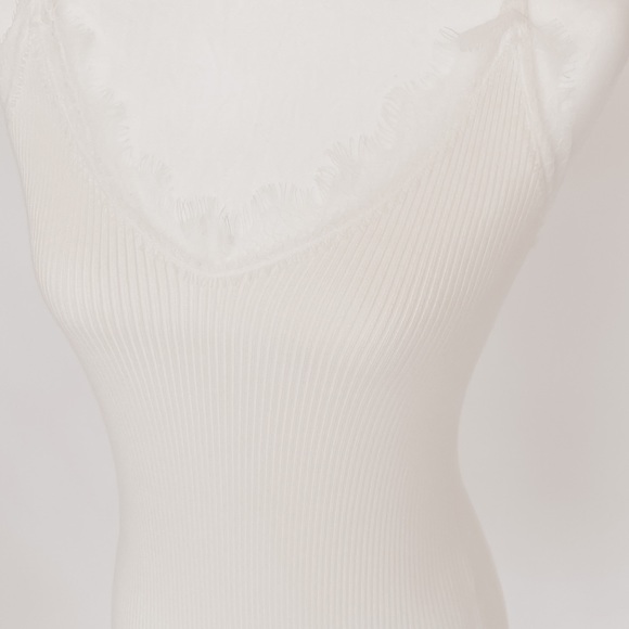Cream Knit Mini Dress with Lace Back Detail - Picture 5 of 6